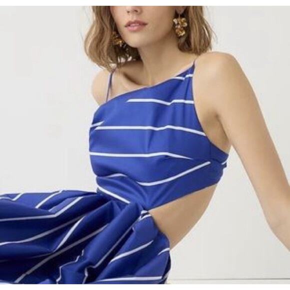 NWT J.Crew Collection side-cutout midi dress in striped taffeta - Size 12 - Picture 8 of 9